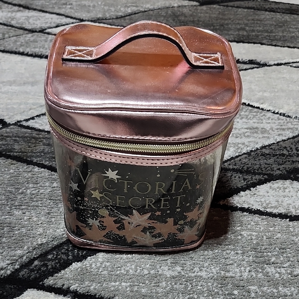 VICTORIA SECRET 2018 LIMITED EDITION ROSE-GOLD CELESTIAL SHIMMER TRAVEL CASE